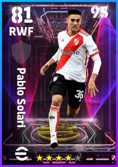 Pablo Solari eFootball 2026 player card — 81 OVR RWF