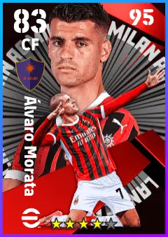 Alvaro Morata eFootball 2026 player card — 83 OVR CF