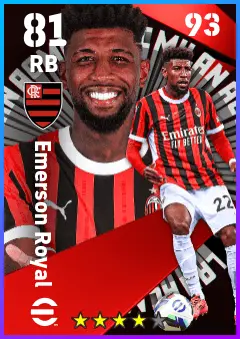 Emerson Royal eFootball 2026 player card — 81 OVR RB
