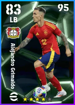 Alejandro Grimaldo eFootball 2026 player card — 83 OVR LB