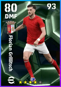 Florian Grillitsch eFootball 2026 player card — 80 OVR DMF