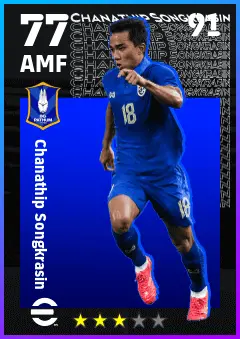 Chanathip Songkrasin eFootball 2026 player card — 77 OVR AMF