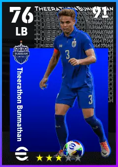 Theerathon Bunmathan eFootball 2026 player card — 76 OVR LB