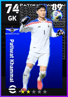 Patiwat Khammai eFootball 2026 player card — 74 OVR GK