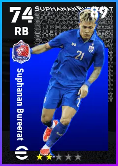Suphanan Bureerat eFootball 2026 player card — 74 OVR RB