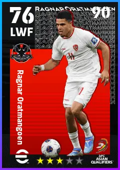 Ragnar Oratmangoen eFootball 2026 player card — 76 OVR LWF