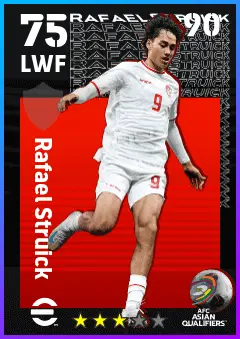 Rafael Struick eFootball 2026 player card — 75 OVR LWF