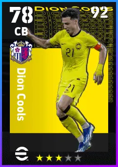 Dion Cools eFootball 2026 player card — 78 OVR CB