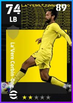 La Vere Corbin-Ong eFootball 2026 player card — 74 OVR LB