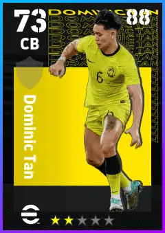 Dominic Tan eFootball 2026 player card — 73 OVR CB