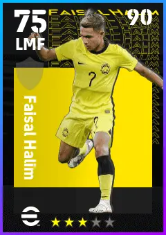 Faisal Halim eFootball 2026 player card — 75 OVR LMF