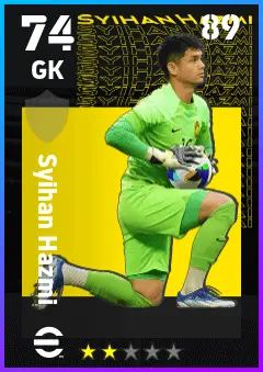 Syihan Hazmi eFootball 2026 player card — 74 OVR GK