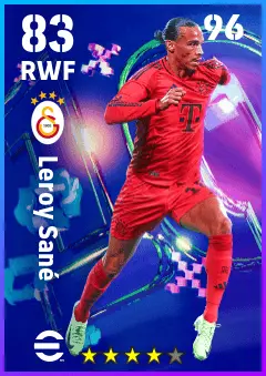 Leroy Sane eFootball 2026 player card — 83 OVR RWF