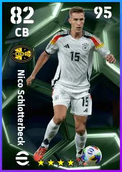 Nico Schlotterbeck eFootball 2026 player card — 82 OVR CB