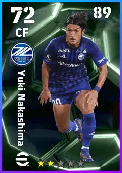 Yuki Nakashima eFootball 2026 player card — 72 OVR CF