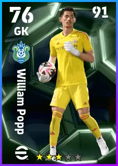William Popp eFootball 2026 player card — 76 OVR GK