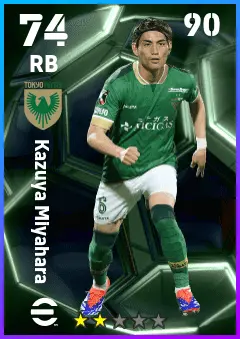 Kazuya Miyahara eFootball 2026 player card — 74 OVR RB
