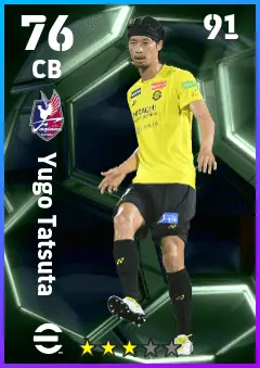 Yugo Tatsuta eFootball 2026 player card — 76 OVR CB