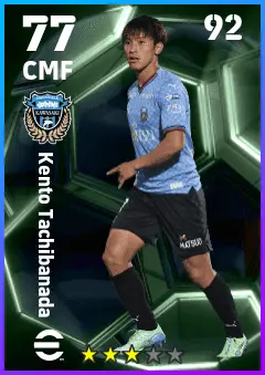 Kento Tachibanada eFootball 2026 player card — 77 OVR CMF