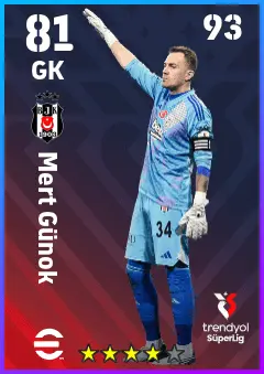 Mert Gunok eFootball 2026 player card — 81 OVR GK