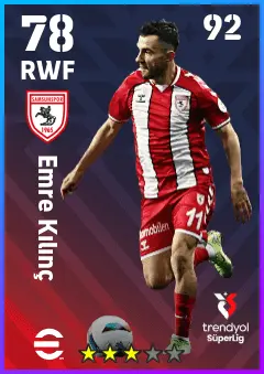Emre Kilinc eFootball 2026 player card — 78 OVR RWF