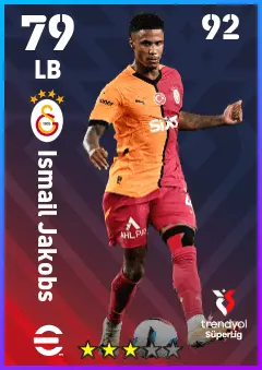 Ismail Jakobs eFootball 2026 player card — 79 OVR LB