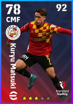 Kuryu Matsuki eFootball 2026 player card — 78 OVR CMF