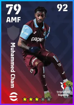 Muhammed Cham eFootball 2026 player card — 79 OVR AMF