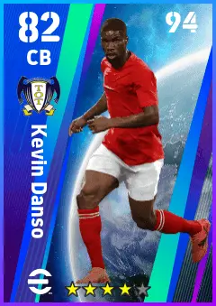 Kevin Danso eFootball 2026 player card — 82 OVR CB
