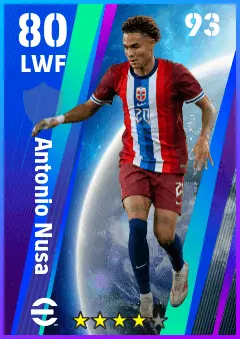 Antonio Nusa eFootball 2026 player card — 80 OVR LWF