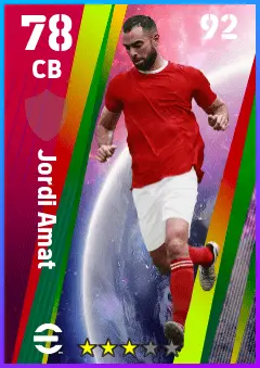 Jordi Amat eFootball 2026 player card — 78 OVR CB