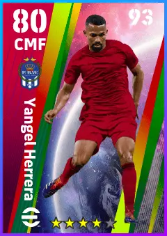 Yangel Herrera eFootball 2026 player card — 80 OVR CMF