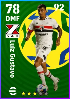 Luiz Gustavo eFootball 2026 player card — 78 OVR DMF
