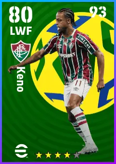 Keno eFootball 2026 player card — 80 OVR LWF