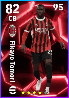 Fikayo Tomori eFootball 2026 player card — 82 OVR CB