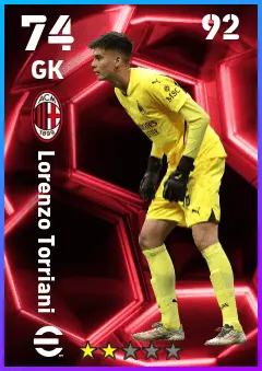 Lorenzo Torriani eFootball 2026 player card — 74 OVR GK