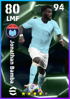 Jonathan Bamba eFootball 2026 player card — 80 OVR LMF