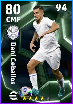 Dani Ceballos eFootball 2026 player card — 80 OVR CMF