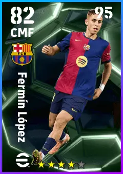 Fermin Lopez eFootball 2026 player card — 82 OVR CMF
