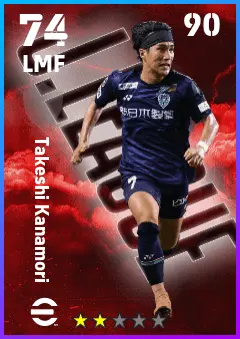 Takeshi Kanamori eFootball 2026 player card — 74 OVR LMF