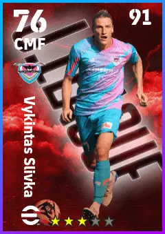 Vykintas Slivka eFootball 2026 player card — 76 OVR CMF
