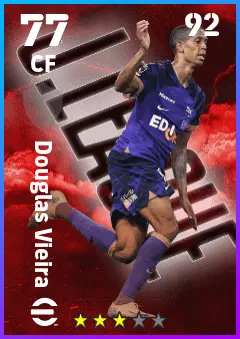 Douglas Vieira eFootball 2026 player card — 77 OVR CF