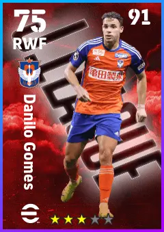 Danilo Gomes eFootball 2026 player card — 75 OVR RWF