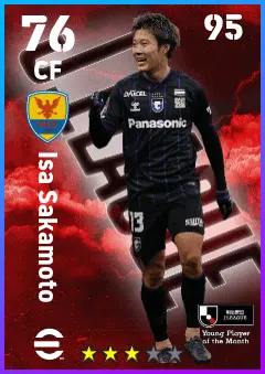 Isa Sakamoto eFootball 2026 player card — 76 OVR CF