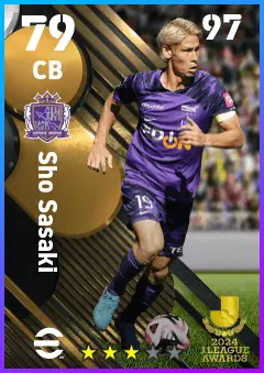 Sho Sasaki eFootball 2026 player card — 79 OVR CB