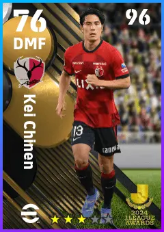 Kei Chinen eFootball 2026 player card — 76 OVR DMF