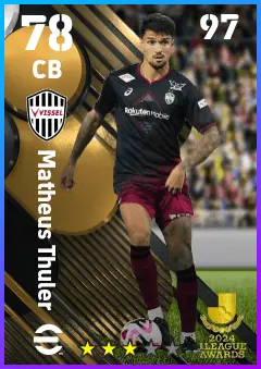 Matheus Thuler eFootball 2026 player card — 78 OVR CB