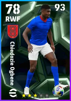 Chiedozie Ogbene eFootball 2026 player card — 78 OVR RWF