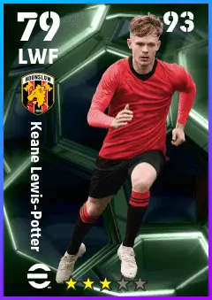 Keane Lewis-Potter eFootball 2026 player card — 79 OVR LWF