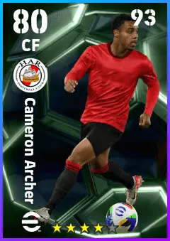 Cameron Archer eFootball 2026 player card — 80 OVR CF